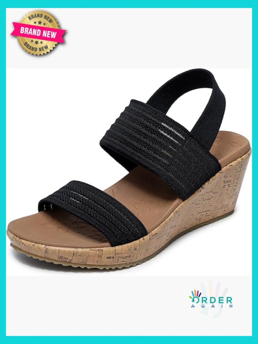 Platform Wedge Sandals Luxe Foam Cushioning Breathable Mesh Stretch Slingback